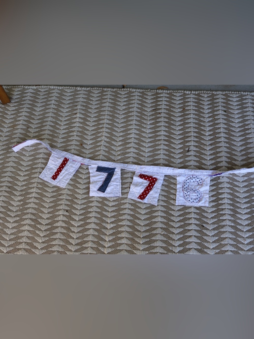 Patriotic Fabric Banner with Number 7 Panels